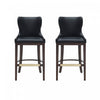 Blair Modern Wood Upholstered Barstool in Black - Set of 2 Bar Stool