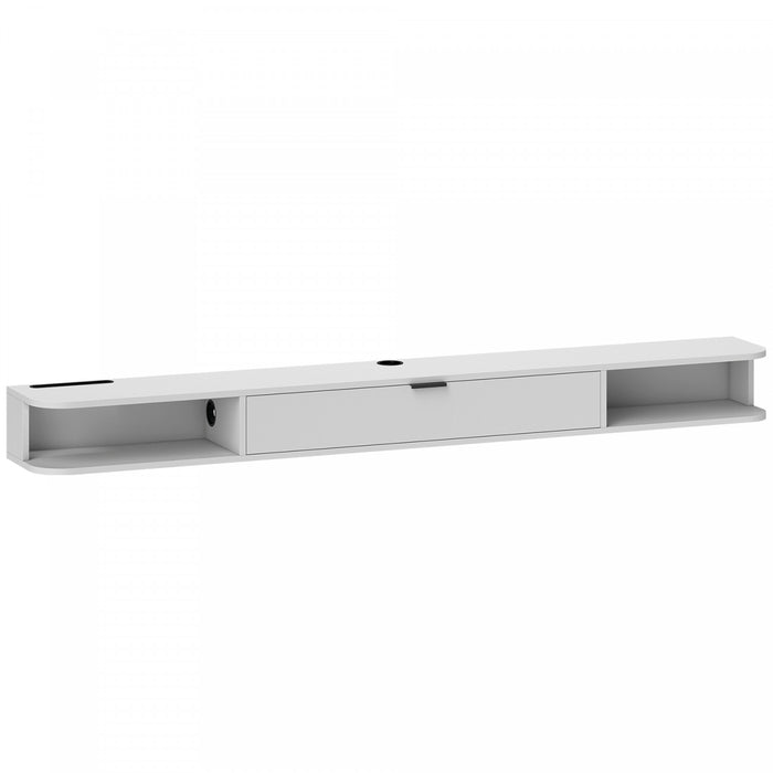 HOMCOM 71\" Floating TV Stand, Wall Mounted Media Console, White