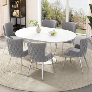 Sophia Modern 7pc Dining Set with table and Chairs,Grey Dining Room Set