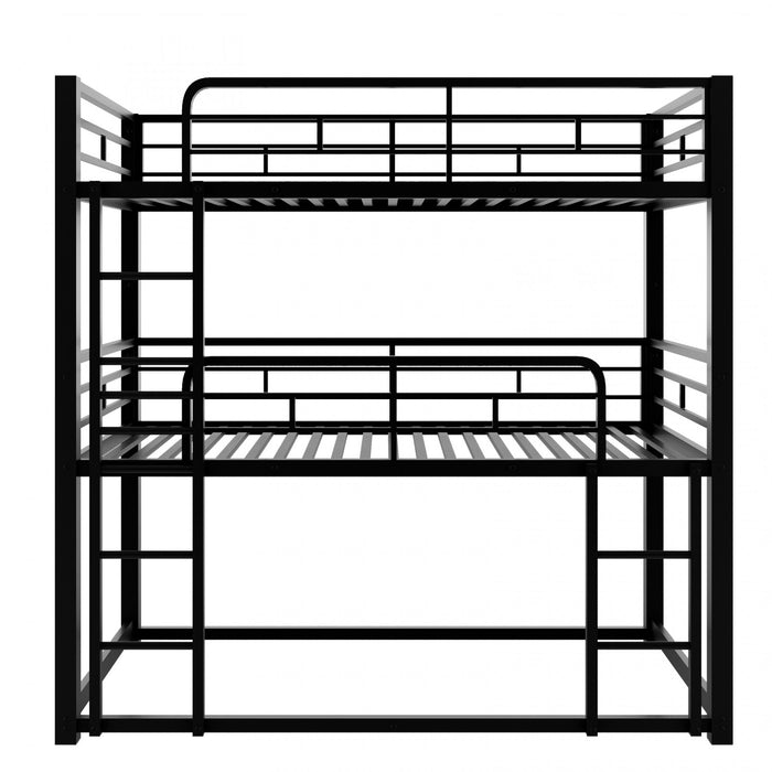 Jenny Twin Triple Space-saving Metal Bed With 3 Sleeping Levels, Black