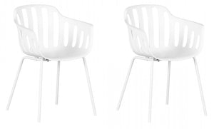 Flam White Armrest Dining Chair - Set of 2