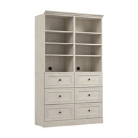 Bestar Versatile 50 W Closet Organization System with Drawers - Linen White Oak