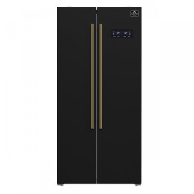 Forno Salerno 33-inch Side-by-Side Black Refrigerator, 15.6 cu.ft. - FFRBI1805-33BLK | Refrigerateur cote a cote Salerno en noire de 33 po, 15,6 pi³ - FFRBI1805-33BLK