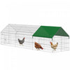 PawHut Metal Chicken Coop, 106\" x 29.5\" x 29.5\" Small Animal Cage, Chicken Run for Yard, Portable Poultry Cage w/ UV-Resistant Cover for Rabbits, Ducks, Turtles, Guinea Pigs, Green