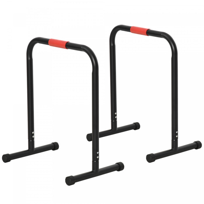 Soozier Set Of 2 Dip Bar, Dip Station Push Up Station For Full Body Strength Training Home Gym Black