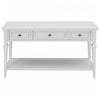 Sabina Solid Wood Console Table With 3 Drawers And Shelf - Antique White