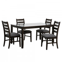 Winfield 5-Piece Solid Wood Dining Set with Ladder Back Chairs (Seats 4-6) 