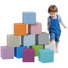 Soozier 12 Piece Foam Blocks, Soft Play Equipment For Kids, Climbing Toys For Toddlers, Safe Play Structures For Preschooler Baby Learning Development, Light Colour