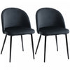 HOMCOM Dining Chairs Set of 2, Mid-Back Velvet-touch Upholstery Side Chair