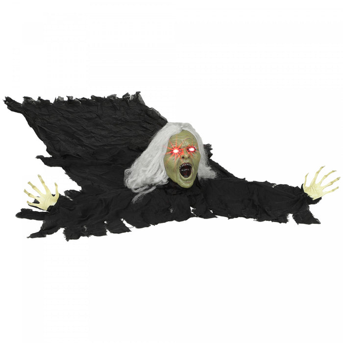 Outsunny 72\" Halloween Animated Crawling Zombie, Indoor Outdoor Party Props