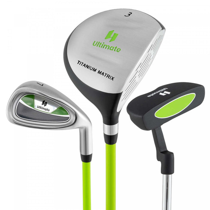 Ultimate Junior Golf Club Set For Children Includes 165cc #3 Fairway Wood & #7 Iron Green