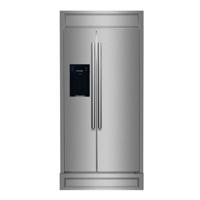 Forno Salerno 36-inch Side-by-Side Refrigerator in Stainless Steel with Grill, 20 cu.ft - FFRBI1844-40MG | Refrigerateur cote a cote Salerno de 36 po en acier inoxydable avec grille, 20 pi³ – FFRBI1844-40MG