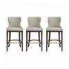 Blair Modern Wood Upholstered Barstool in Stone - Set of 3 Bar Stool