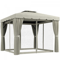 Outsunny 10' X 10' Outdoor Patio Gazebo W/ Sidewalls, Cream White