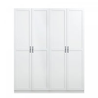 Cornelia Modern 2-Piece Wardrobe Closet in White Armoire