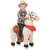 Qaba Ride on Horse for Kids Ages 2+, Plush Ride on Pony Toys with Rotatable Head, Wheels, Neighing Sounds, Riding Horse for Active Play, Birthday Gift, Up to 132 lbs, Light Brown