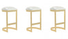 Aura Modern Metal Upholstered Barstool in White - Set of 3 Bar Stool