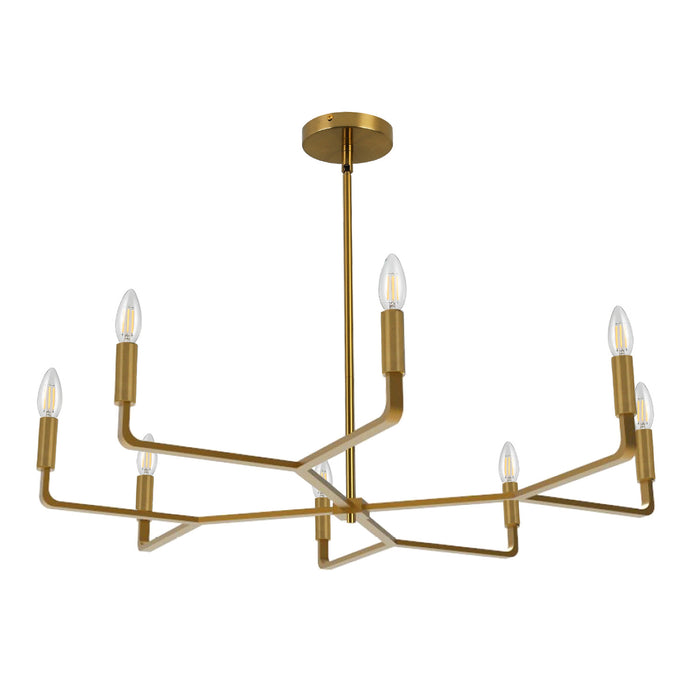 Dainolite Colette 8 Light Chandelier Aged Brass Lamp