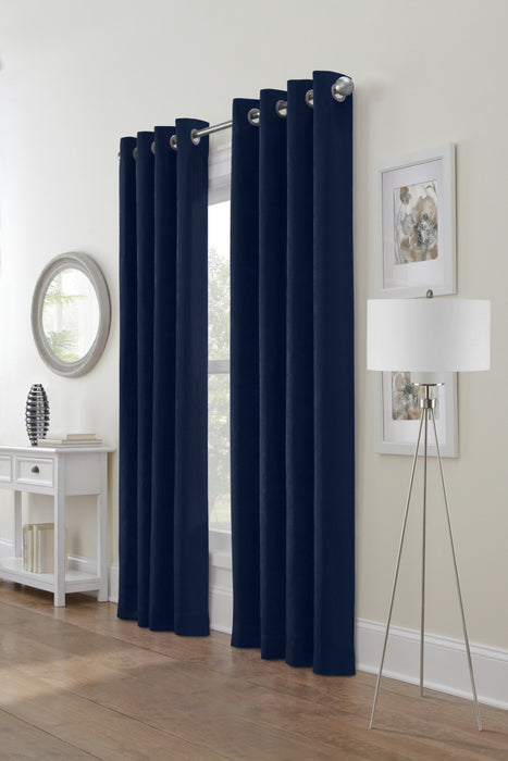 Habitat Festival Navy Light Filtering Grommet Curtain Panel - 52 x 95