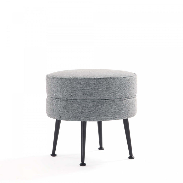 Bailey Mid-Century Modern Upholstered Accent Ottoman in Gray