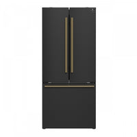 Forno Espresso Gallipoli 30-inch French Door Black Refrigerator, 17.5 cu.ft. - FFFFD1974-31BLK