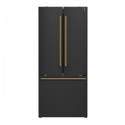 Forno Espresso Gallipoli 30-inch French Door Black Refrigerator, 17.5 cu.ft. - FFFFD1974-31BLK | Refrigerateur Espresso Gallipoli de 30 po a portes francaises, noir, 17,5 pi³ – FFFFD1974-31BLK