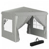 Outsunny 10' X 10' Pop-up Canopy Tent, Sidewalls, Carry Bag Included, Grey