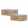 Primo Set Of 2 Floating Nightstands With 1 Drawer - Rustic Oak 