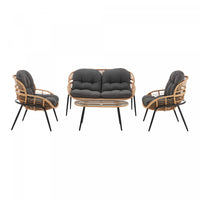 Pine Modern 4-Piece Conversation Set in Gray Patio Seating Package 