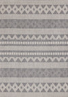 Jackson Grey White Patterned Rows Rug, 5'3\" x 7'7\" Outdoor Area Rug