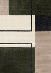 Marley Geometric Modern Green Grey White Area Rug - 5'3