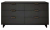 Granville Modern 55\" Dresser in Charcoal Gray (6-Drawer)