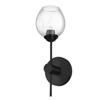 Dainolite Abii 1 Light Wall Sconce Matte Black Finish Clear Glass Lamp
