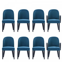 Hillman Modern 8-Piece Dining Chair Set in Blue 