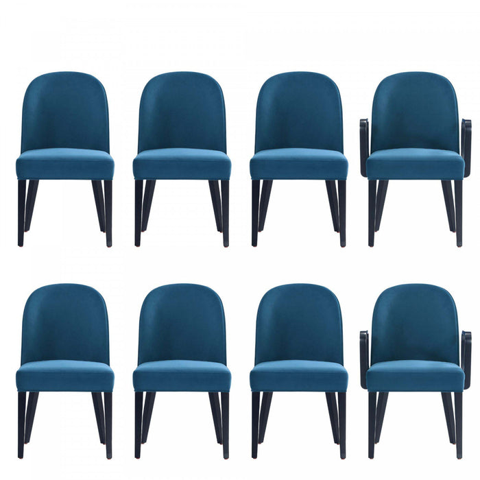 Hillman Modern 8-Piece Dining Chair Set in Blue
