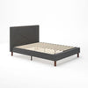 Judy Upholstered Platform Bed with Headboard in Dark Grey - Full Size | Judy lit plateforme rembourré avec tête de lit gris foncé - Double