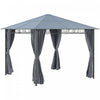 Outsunny 10' X 10' Polycarbonate Hardtop Gazebo Canopy Outdoor Patio Gazebo With Aluminum Frame & Curtains, Dark Grey