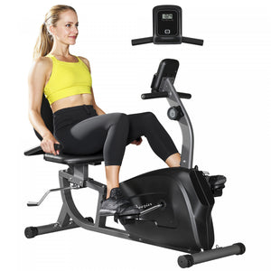 Soozier Recumbent Exercise Bike, 8-Level Magnetic Stationary Bike for Home