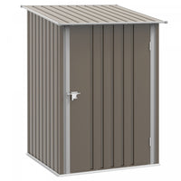 Outsunny 3.3' X 3.4' Lean-to Garden Storage Shed W/ Lockable Door Brown