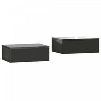 HOMCOM Floating Nightstands Set of 2, Bedside Tables, Black