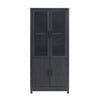 Jodie Mid-Century Modern 31\" Bookcase Cabinet in Charcoal Gray (6-Shelf)