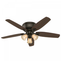 Builder Low Profile Ceiling Fan with Light Fixture - Bronze 