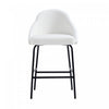 Gracie Modern Metal Upholstered Counter Stool in White and Black Bar Stool