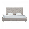 Crosby Modern Upholstered Velvet King Bed in Greige