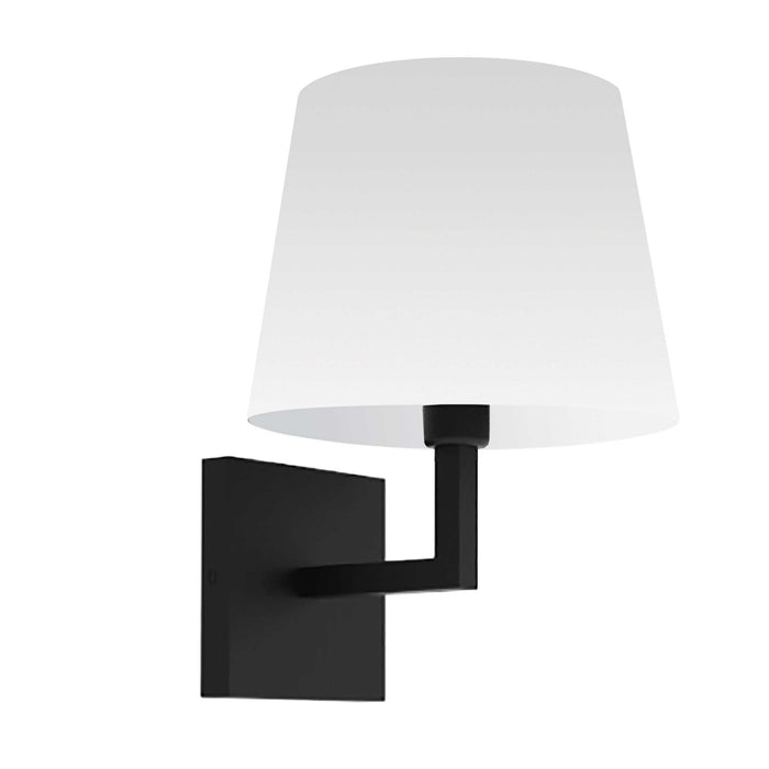 Dainolite Whitney 1 Light Wall Sconce Matte Black White Shade Lamp