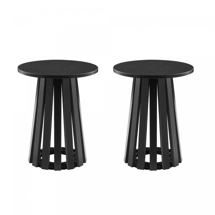 Layla Scandinavian Modern End Table in Black - Set of 2