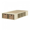 Avilla Storage Platform Bed With Wicker Baskets - Bleached Oak 