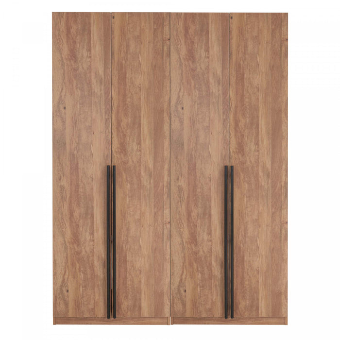 Lee Modern 2-Piece Wardrobe Closet in Golden Brown Armoire