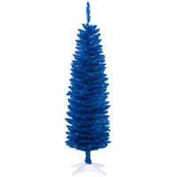 Homcom Pencil Artificial Christmas Tree, Pencil Xmas Tree, Deep Blue