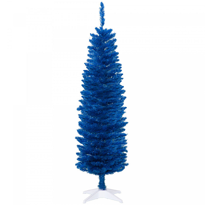 Homcom Pencil Artificial Christmas Tree, Pencil Xmas Tree, Deep Blue
